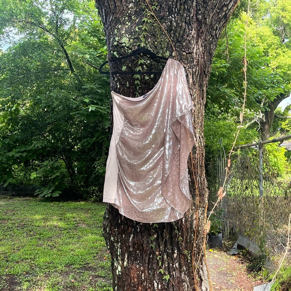 Bebe, silver fox mini dress, Size XS